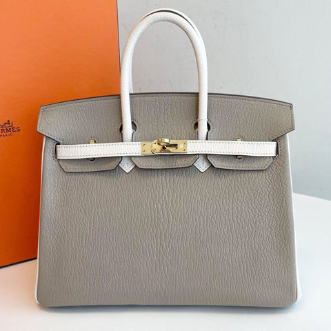 Birkin 25 Gris Tourterelle/Nata Chevre