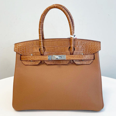 Birkin 30 Touch Gold Togo/Matte Alligator