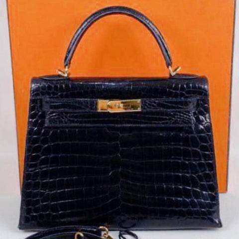 Kelly 28 Sellier Black Shiny Niloticus