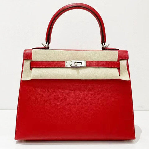 Kelly 25 Sellier Rouge Casaque Epsom