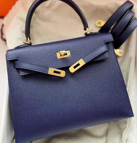 Kelly 25 Sellier Blue Sapphire Epsom