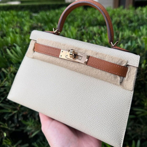 Kelly Mini Craie/Gold Epsom