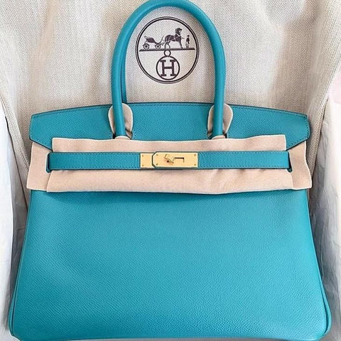 Birkin 30 Blue Paon Epsom