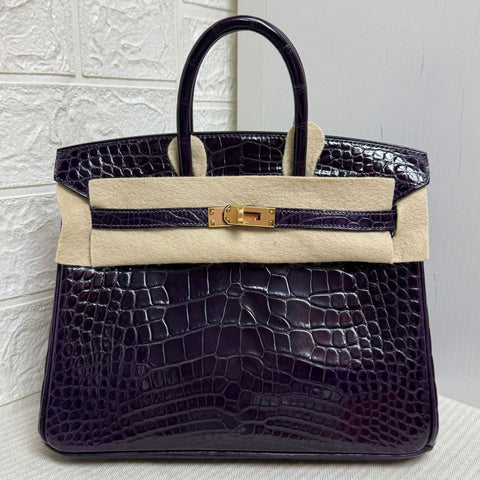 Birkin 25 Raisin Matte Alligator