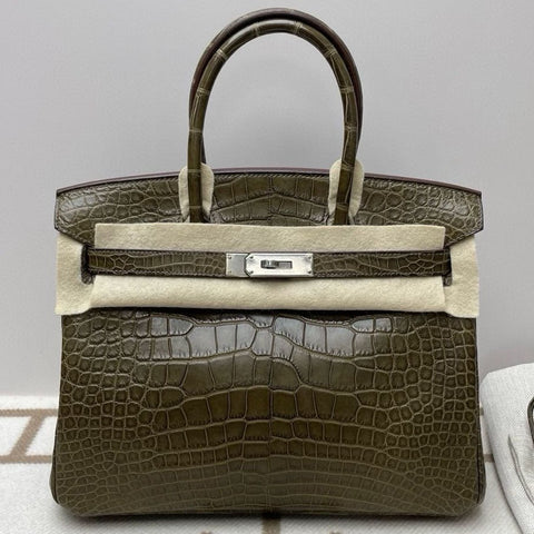 Birkin 30 Vert Veronese Matte Alligator