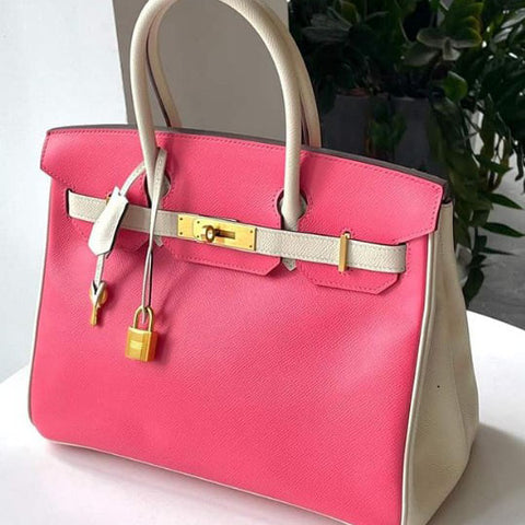 Birkin 30 Rose Azalee/Craie Epsom