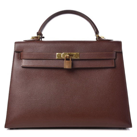 Kelly 32 Sellier Chocolate Epsom