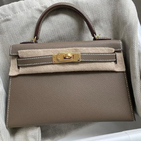 Kelly Mini Etoupe Epsom