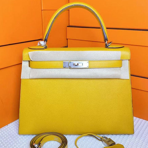 Kelly 28 Jaune Ambre Epsom