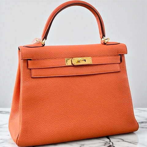 Kelly 28 Orange Togo