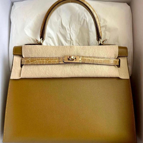 Kelly 25 Touch Sellier Bronze Dore Madame