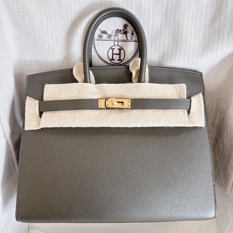 Birkin 25 Sellier Vert de Gris Epsom