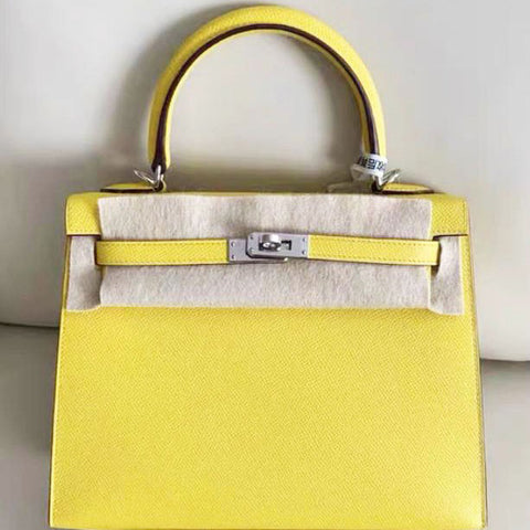Kelly 25 Sellier Jaune Naples Epsom