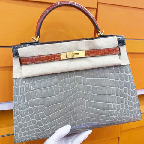 Kelly 32 Sellier Gris T/Miel Shiny Niloticus