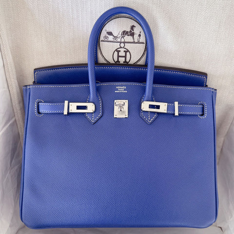 Birkin 25 Candy Blue Electric/Mykonos Epsom