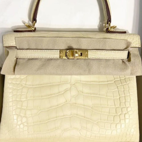 Kelly 25 Vanille Matte Alligator