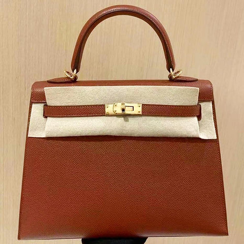 Kelly 25 Sellier Rouge Venetian Epsom