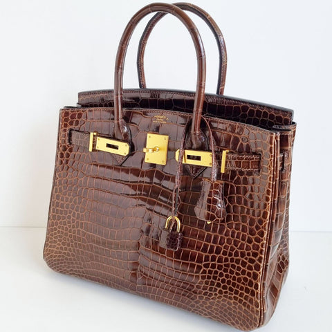 Birkin 30 Miel Shiny Porosus