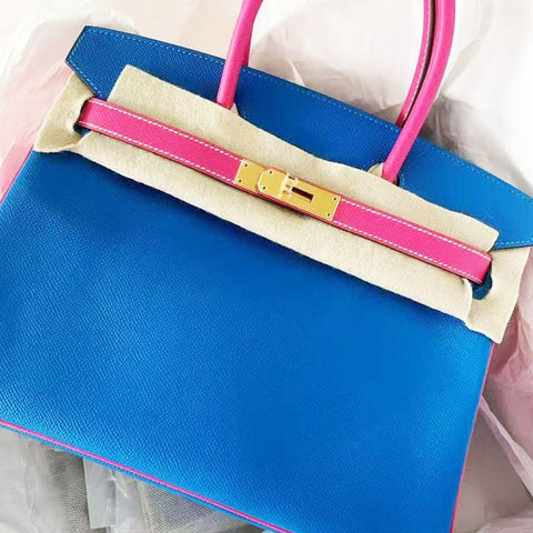 Birkin 30 Mykonos/Rose Tyrien Epsom