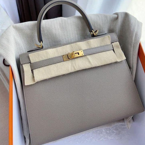 Kelly 25 Sellier Gris Asphalt Epsom