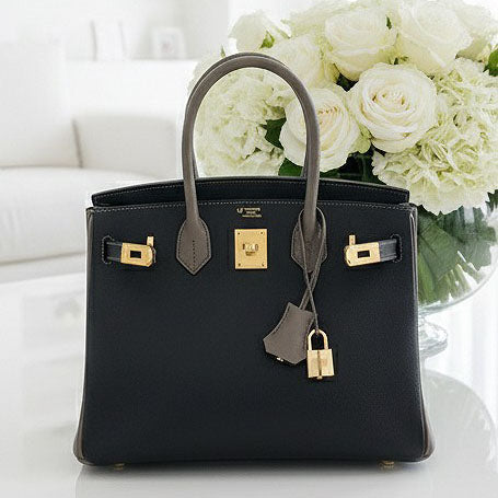 Birkin 30 Black/Etain Epsom