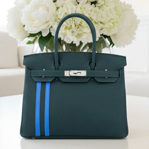 Birkin 30 Officier Vert Cypress Togo