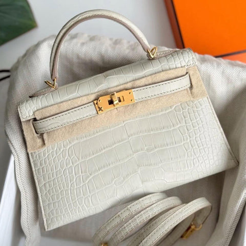 Kelly Mini Beton Matte Alligator