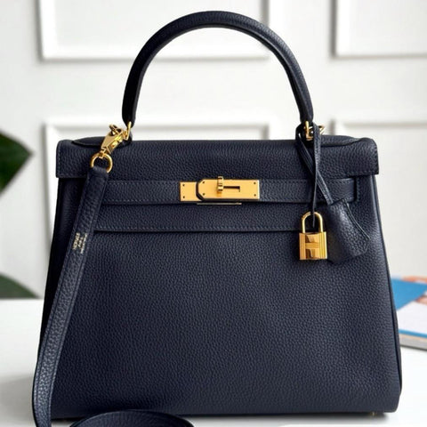 Kelly 28 Blue Nuit Togo
