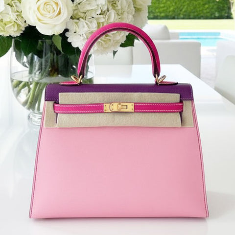 Kelly 25 Sellier Rose Confetti/Rose Tyrien/Anemone Epsom