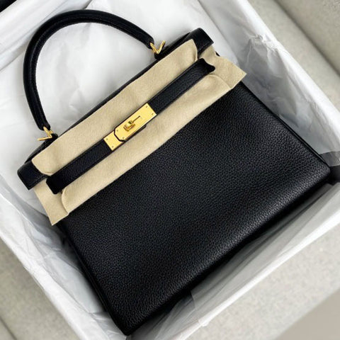 Kelly 28 Black Togo