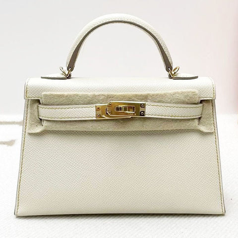 Kelly Mini Sellier Craie/Jaune Ambre Epsom