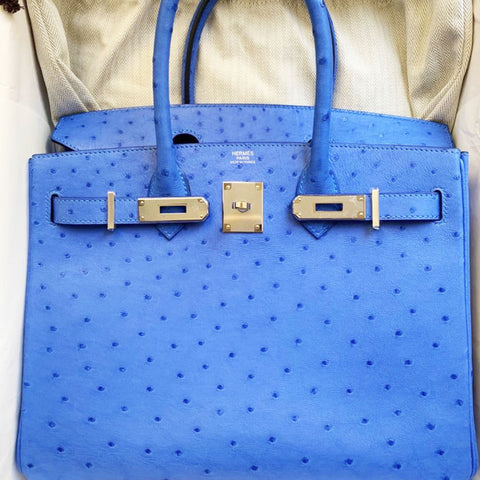 Birkin 30 Bleuet Ostrich