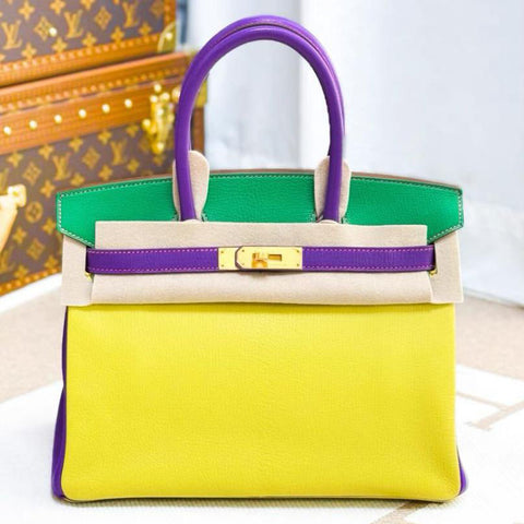 Birkin 30 Lime/Bamboo/Parme Chevre