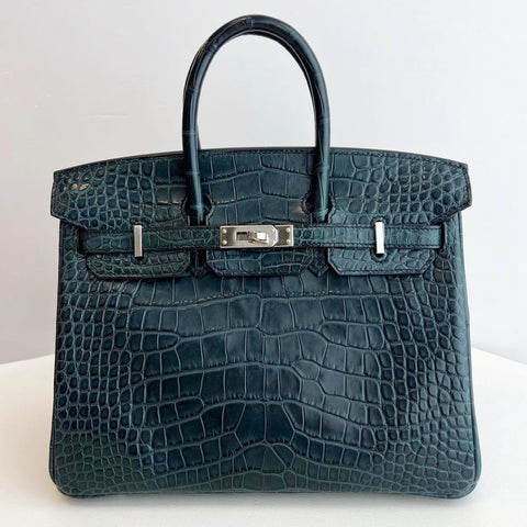 Birkin 25 Vert Cypress Matte Alligator