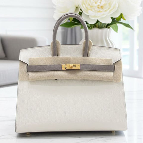 Birkin 25 Sellier Craie/Gris Asphalt Epsom
