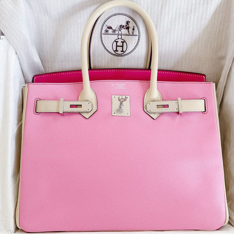 Birkin 30 Bubblegum/Trench/Rose Tyrien Epsom