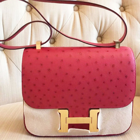 Constance 24 Rouge Vif Ostrich