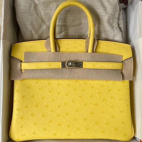 Birkin 25 Jaune Citron Ostrich
