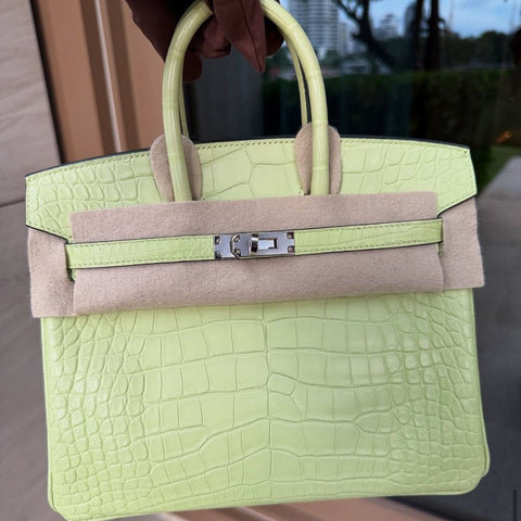 Birkin 25 Jaune Bourgeon Matte Alligator