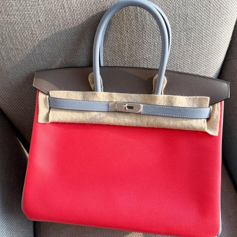 Birkin 35 Rose Jaipur/Blue Lin/Etain Epsom