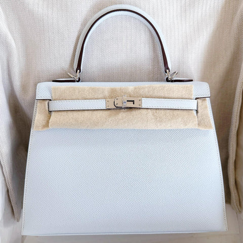 Kelly 25 Sellier Blue Brume Epsom
