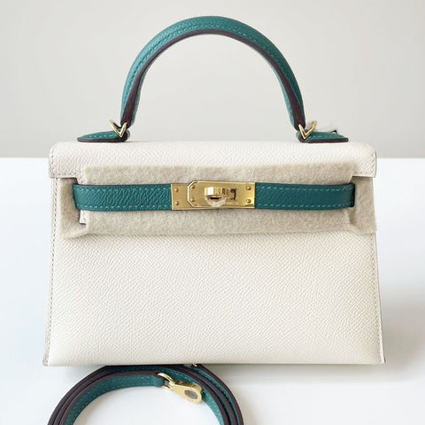 Kelly Mini Craie/Malachite Epsom