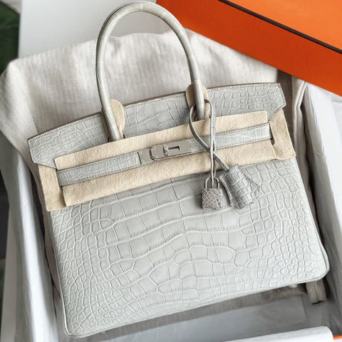 Birkin 30 Gris Perle Matte Alligator