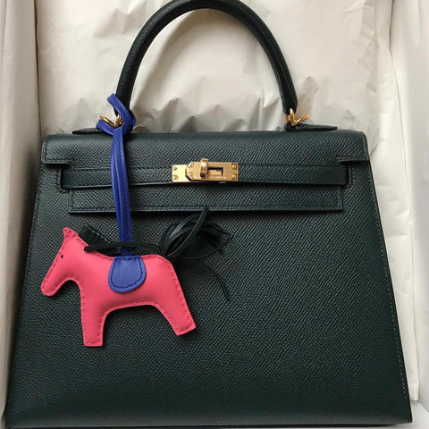 Kelly 25 Sellier Vert Cypress Epsom