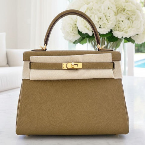Kelly 25 Bronze Dore Togo