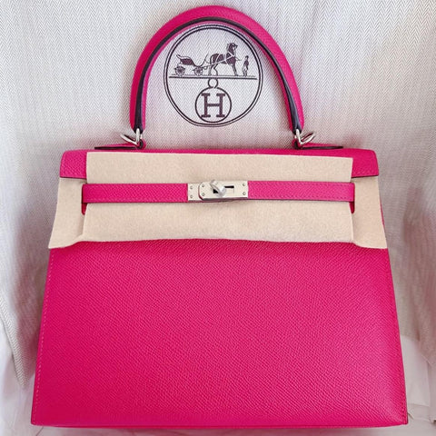 Kelly 25 Sellier Framboise Epsom