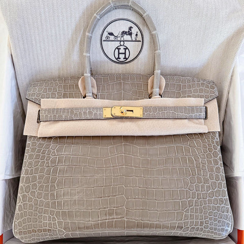 Birkin 30 Gris Tourterelle Shiny Porosus