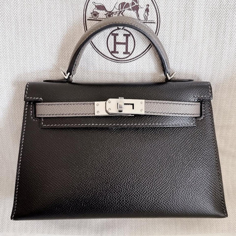 Kelly Mini Black/Etain Epsom