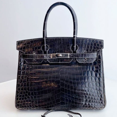 Birkin 30 Graphite Shiny Niloticus