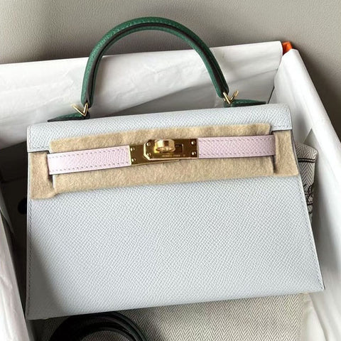 Kelly Mini Blue Brume/Mauve Sylvestre/Malachite Epsom